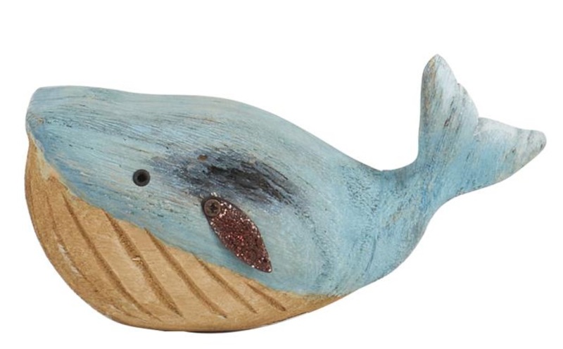 WOOD AND METAL WHALE 14 CM...